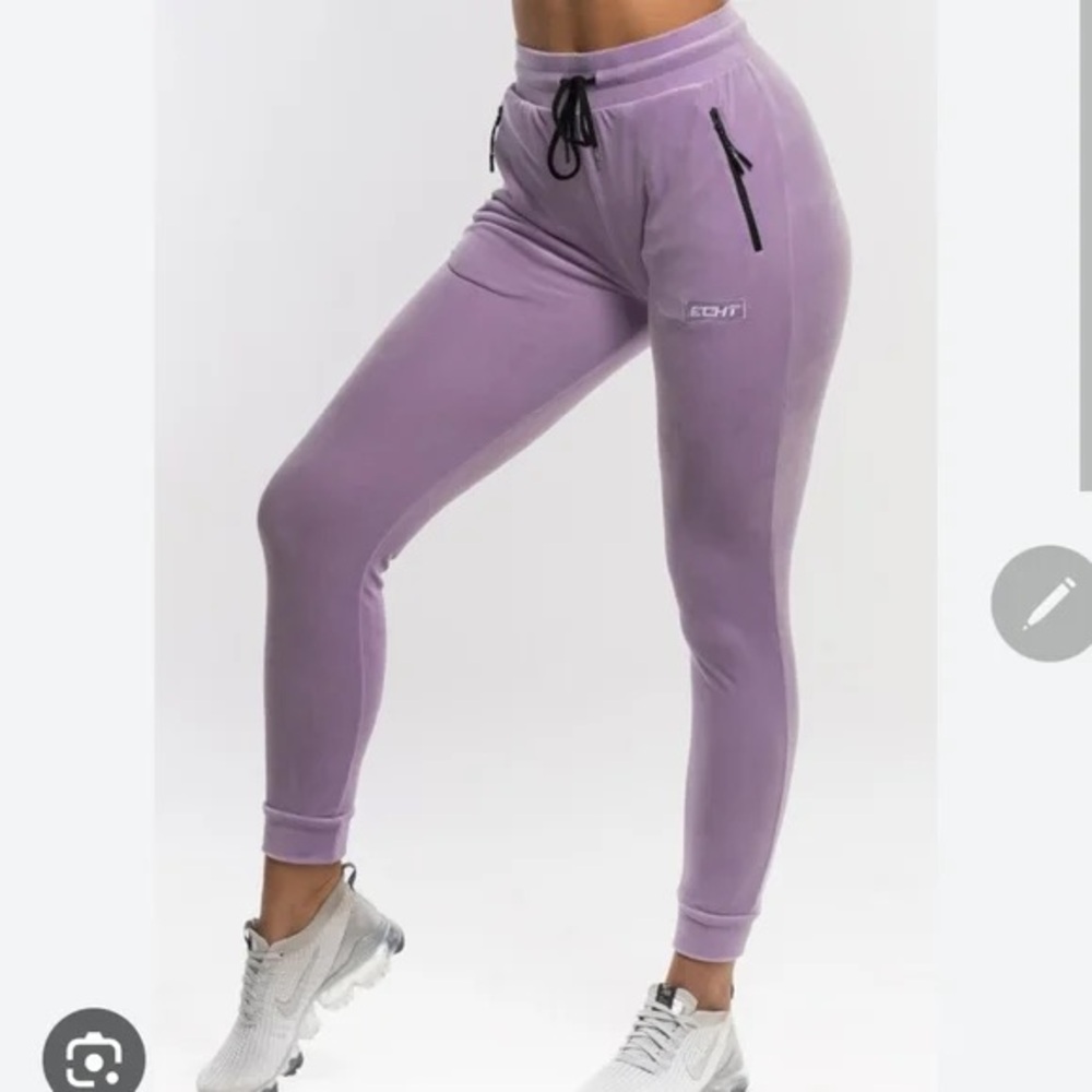 ECHT  velour Lavender Joggers with Dark Accents